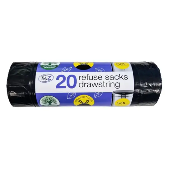 20 Refuse Sacks Premium Drawstring