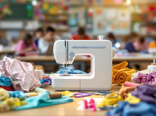 Sewing machine with fabric everywhere