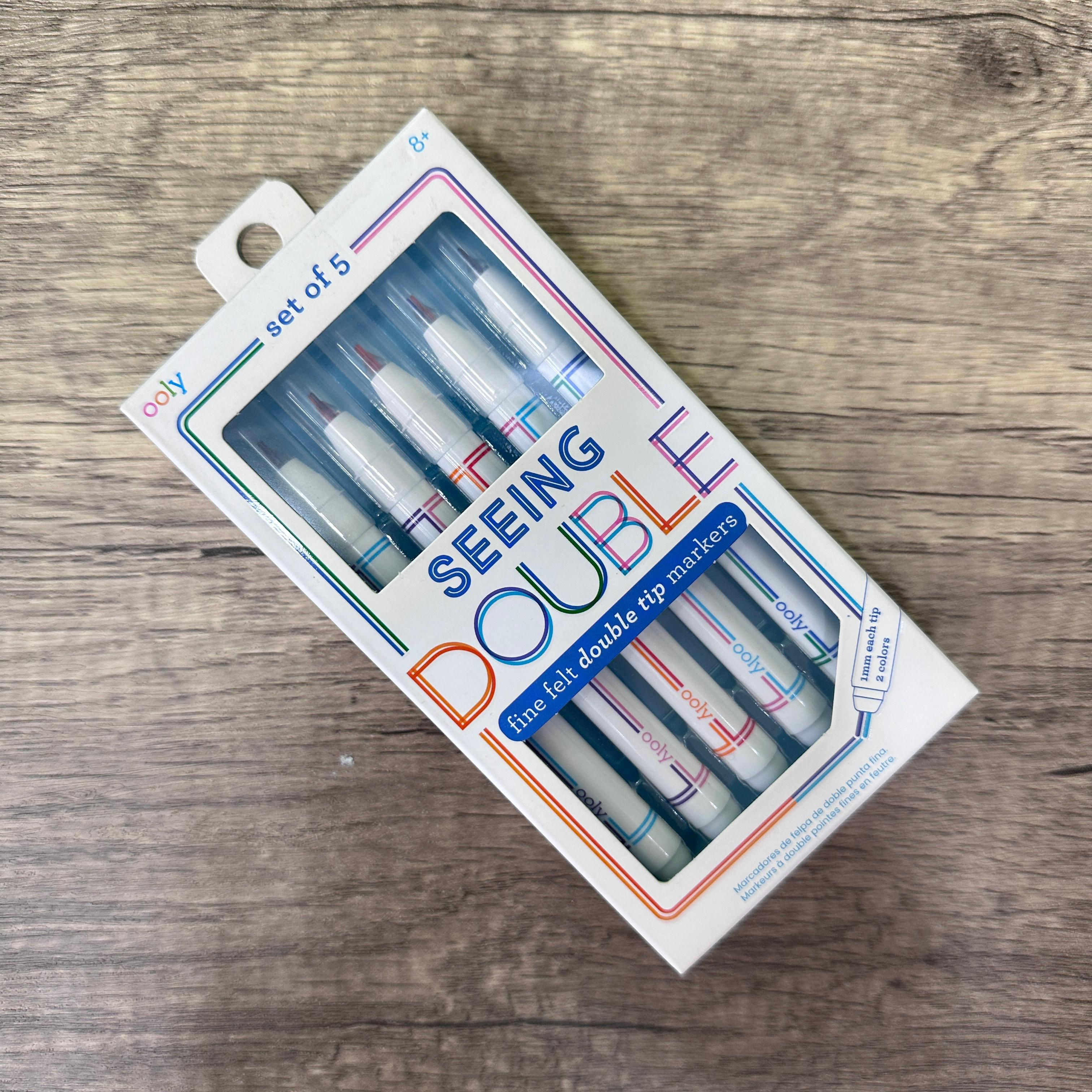 Seeing Double Fine Tip Markers 雙線雙色針筆-5支