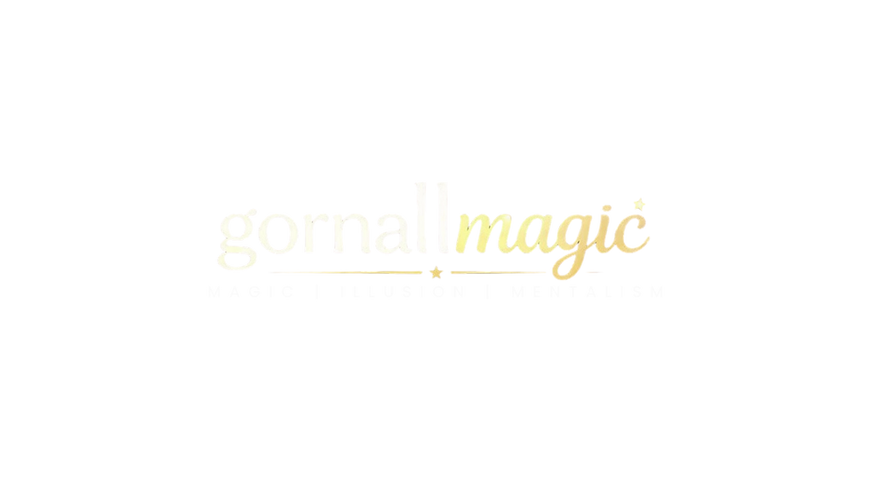 Gornall Magic logo appears as if from a magic storm