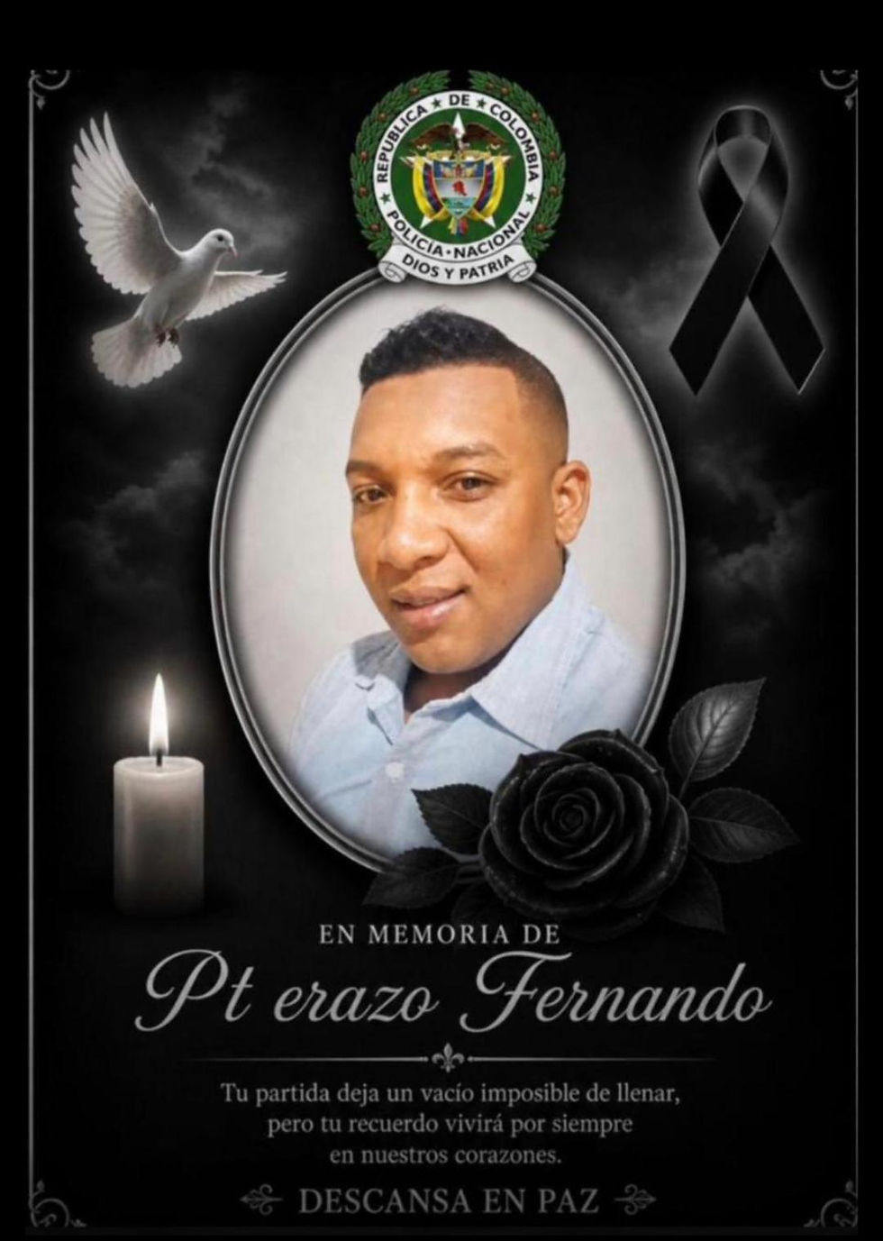 A Bolívar, Cauca será trasladado el patrullero de la policía asesinado en Cali 