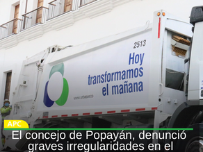 El concejo de Popayán, denunció graves irregularidades en el cobro del servicio de aseo por parte de Urbaser