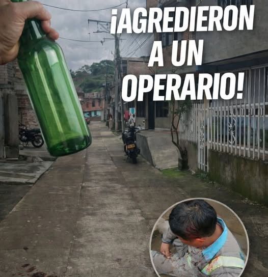 Trabajador de Urbaser herido con botella durante jornada de recolección en Popayán