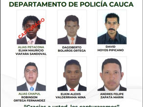 Estos son los mas buscandos en el departamento del Cauca.
