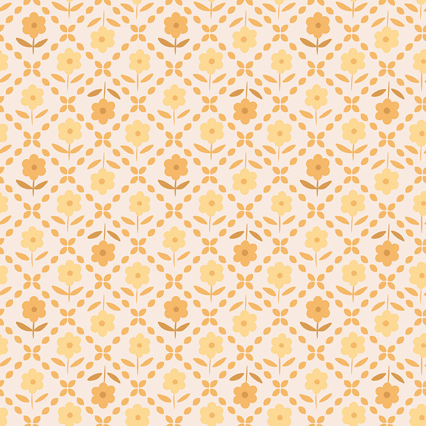 Bee Plaids Zinnias 107/108" Wide Back Marigold