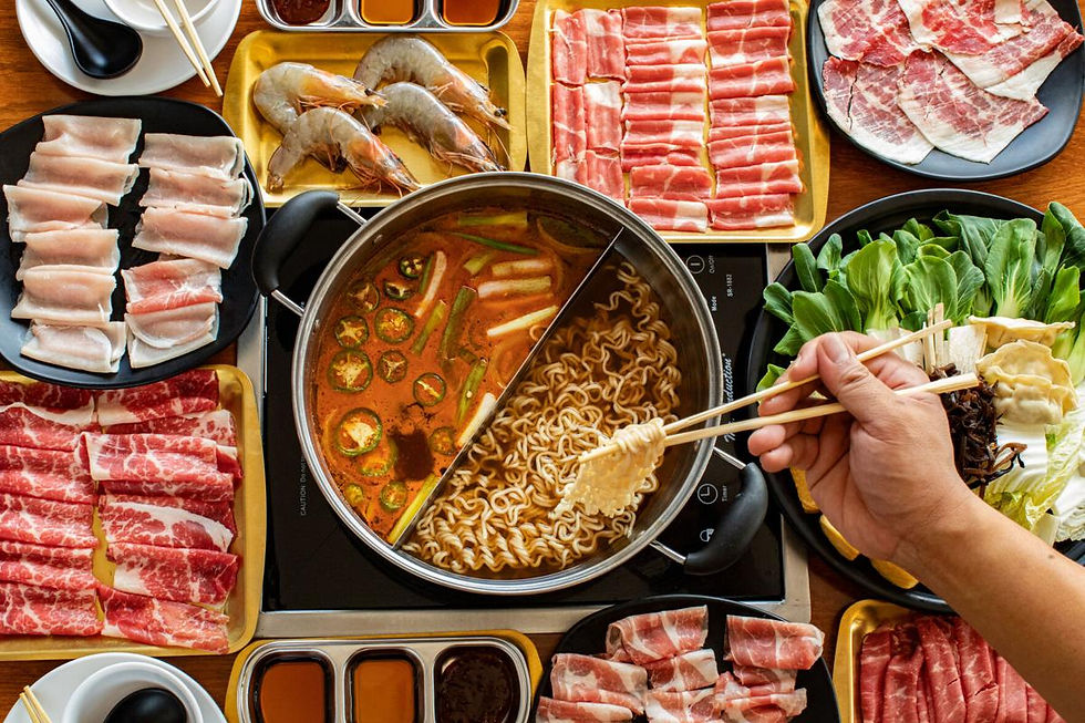 Experience the vibrant flavors of a Japanese Shabu Shabu hot pot dinner in Ibiza, where you can be your own chef and enjoy a feast of fresh meats, seafood, and vegetables.