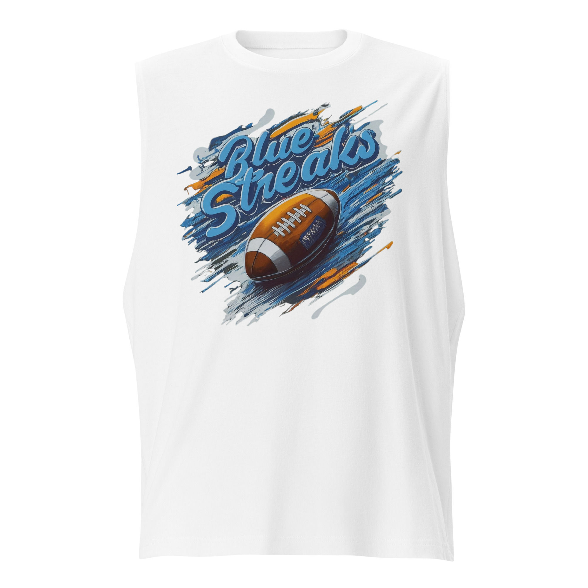 Blue Streaks Brushed Oil Unisex Cut Off Muscle Shirt
