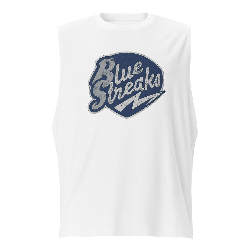 Blue Streaks Gas Station Unisex Cut Off Muscle Shirt