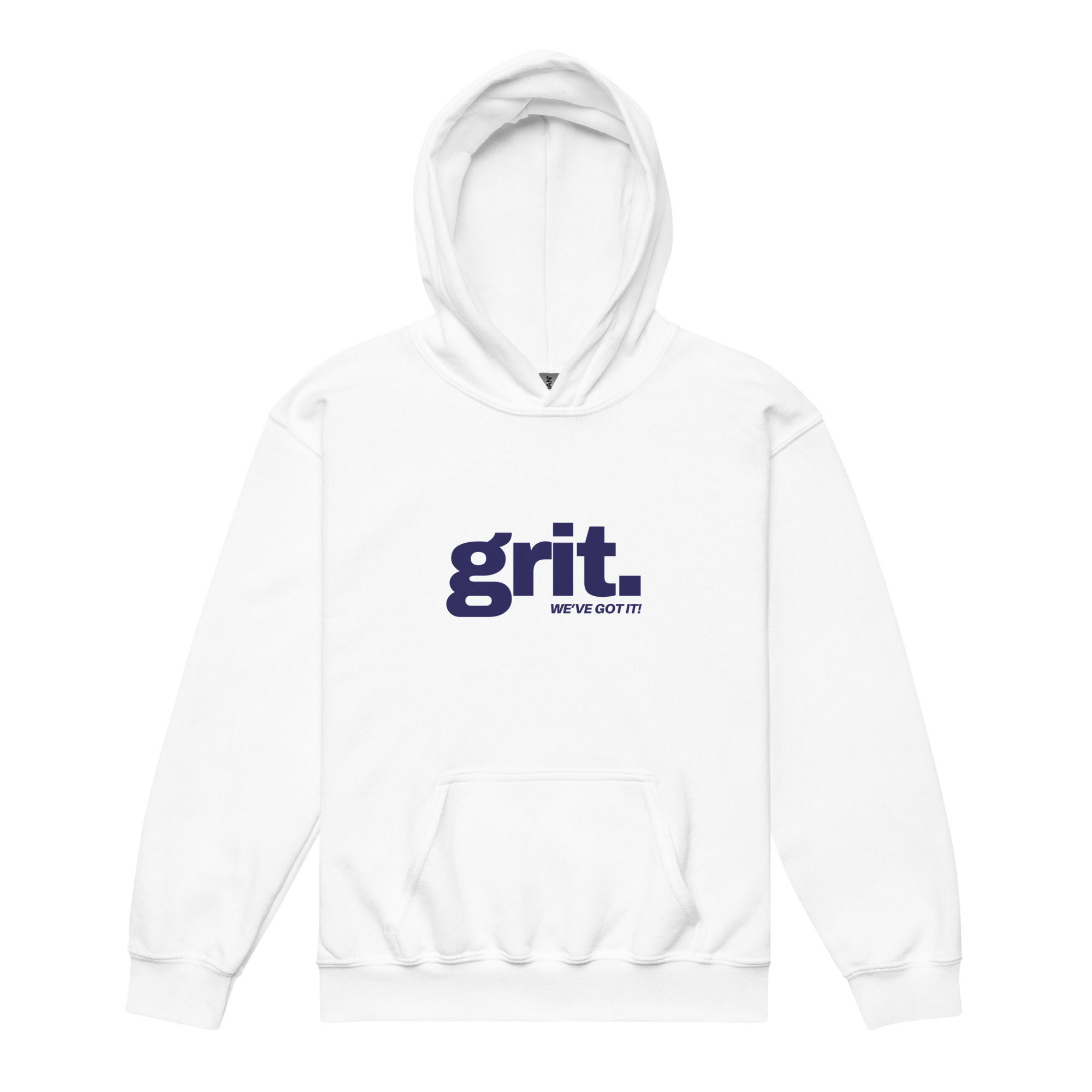 Grit White Youth Heavy Blend Hoodie