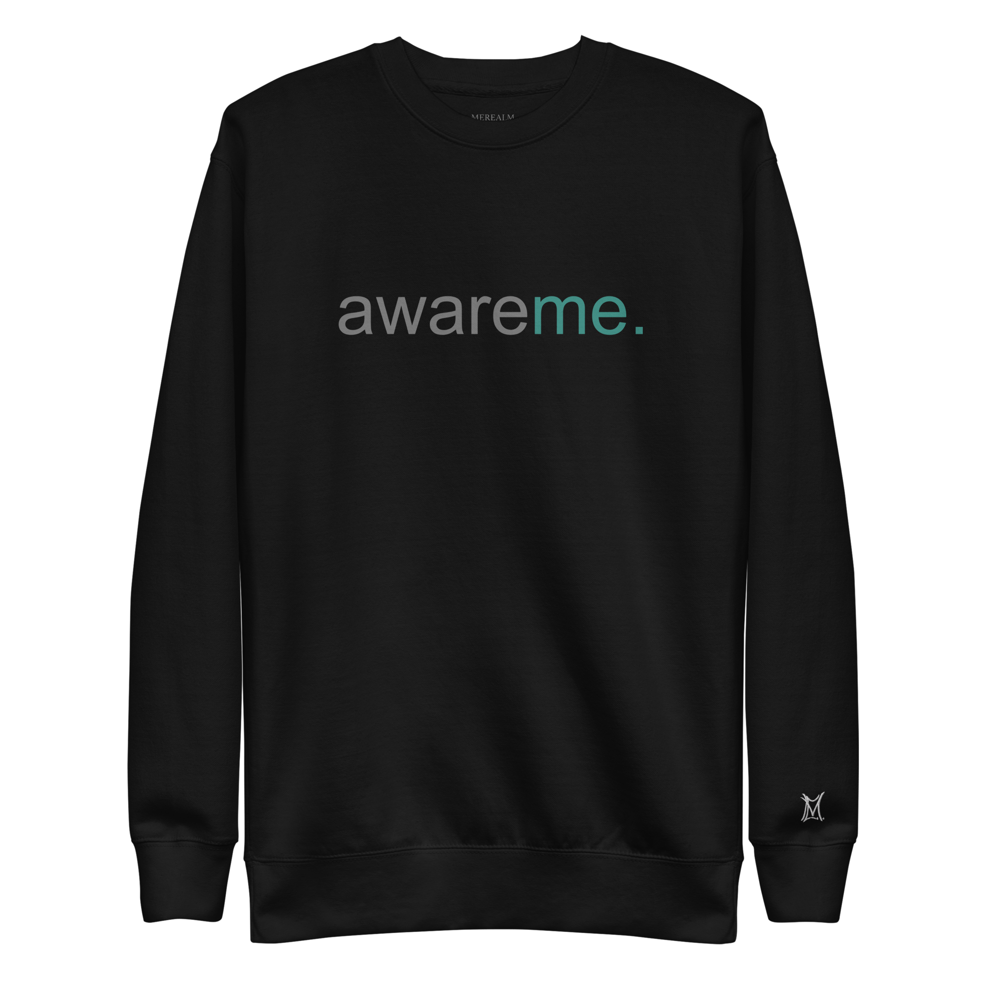 aware(me). premium sweatshirt. awareness green