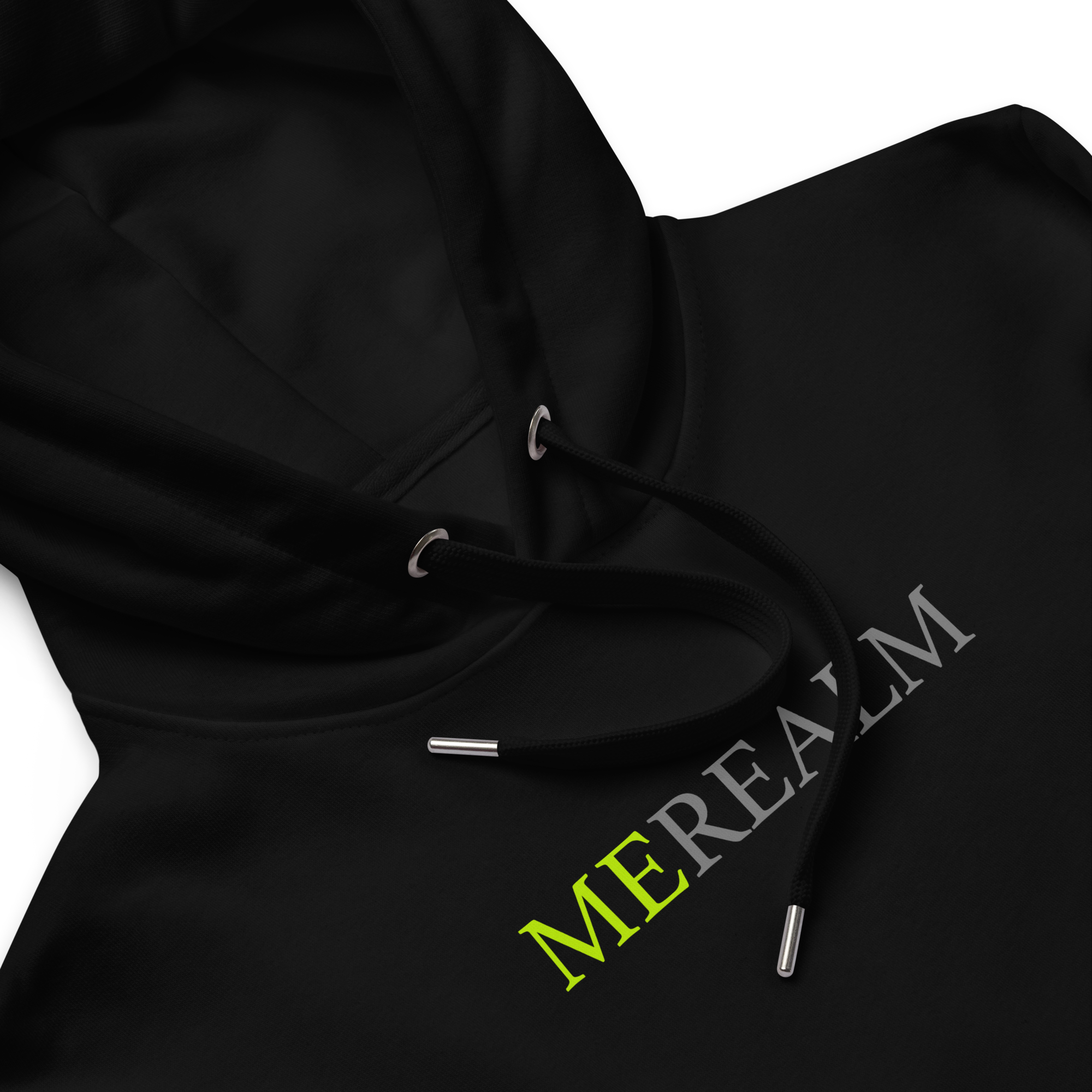 (me)realm conventions eco hoodie. electric lime