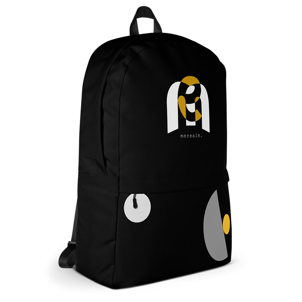 Thumbnail: merealm. backpack. black and gold