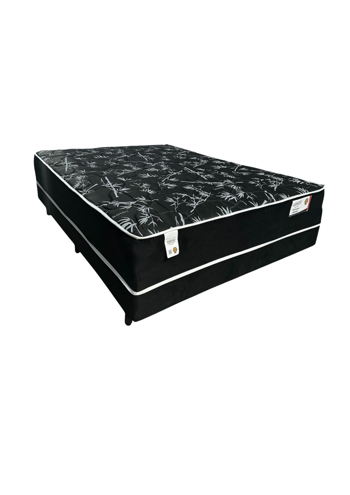 Cama Box Conjugada Casal138x188x64cm Plumatex Sevilha Spring Molas Superlástic E