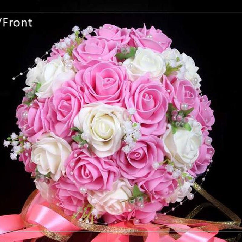 Thumbnail: Perfectlifeoh Pink/Red/White/Burgundy  Artificial Flower Rose Bouquet
