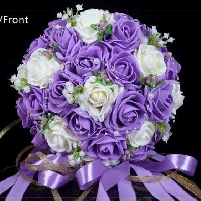 Thumbnail: Perfectlifeoh Pink/Red/White/Burgundy  Artificial Flower Rose Bouquet