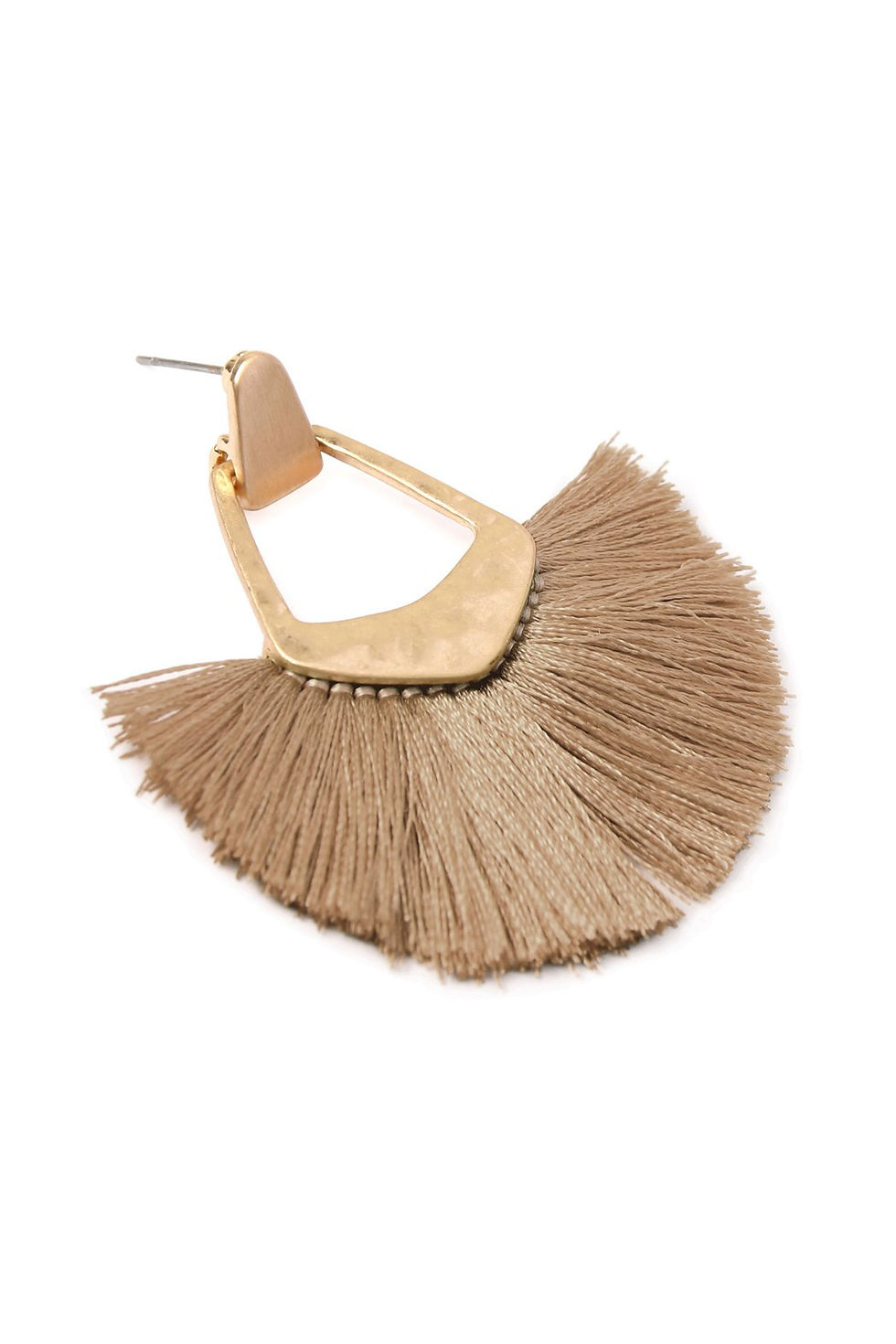 Thumbnail: Fan Tassel Post Dangle Earrings