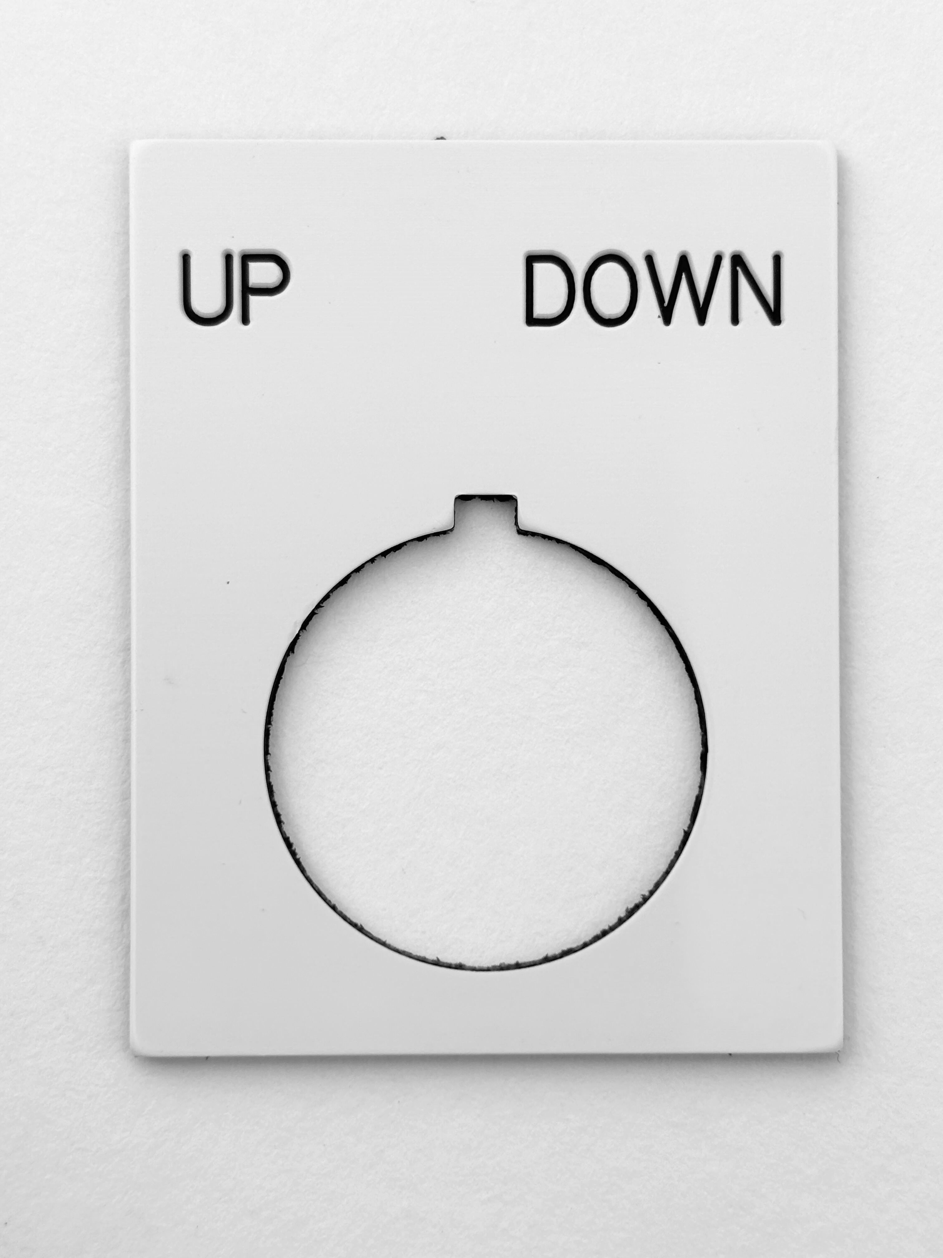 Engraved Pushbutton | Switch Legend Plate - UP/DOWN 22MM PLASTIC - Choose Color