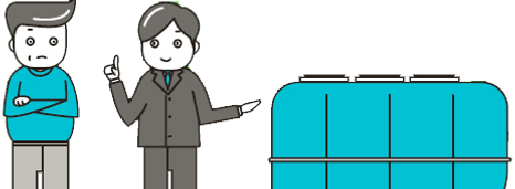 人に説明している男性のイラスト