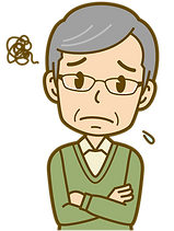 ゴミの回収に悩む男性