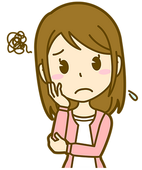 困った顔の女性