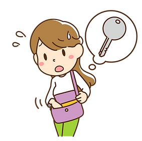 鍵を探す女性