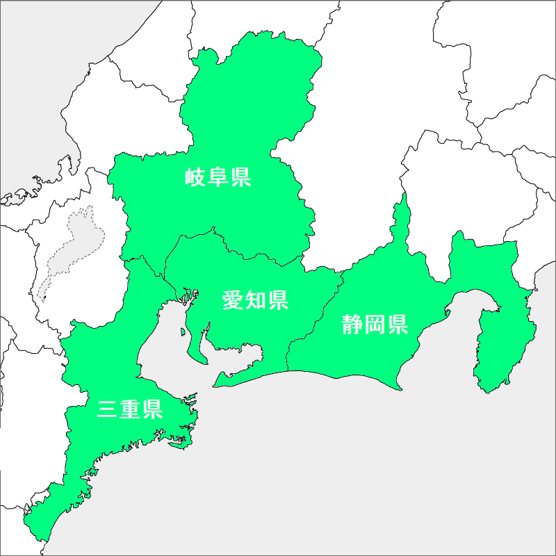 株式会社ビーエスティー東海様の対応エリア