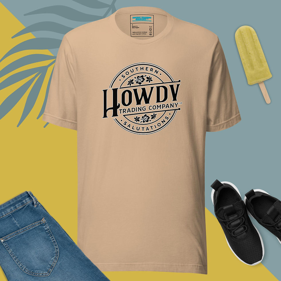 Thumbnail: Howdy Trading Company Slanted Beach Floral Black Print t-shirt for Men & Women