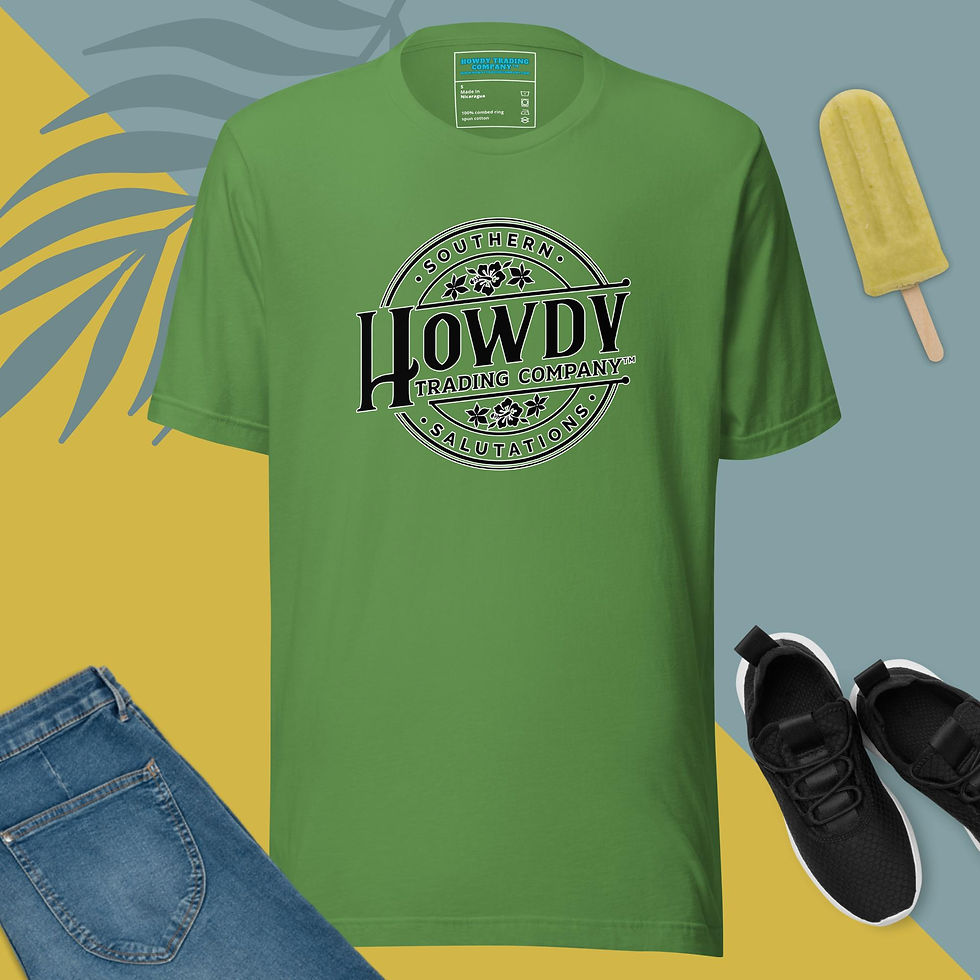 Thumbnail: Howdy Trading Company Slanted Beach Floral Black Print t-shirt for Men & Women