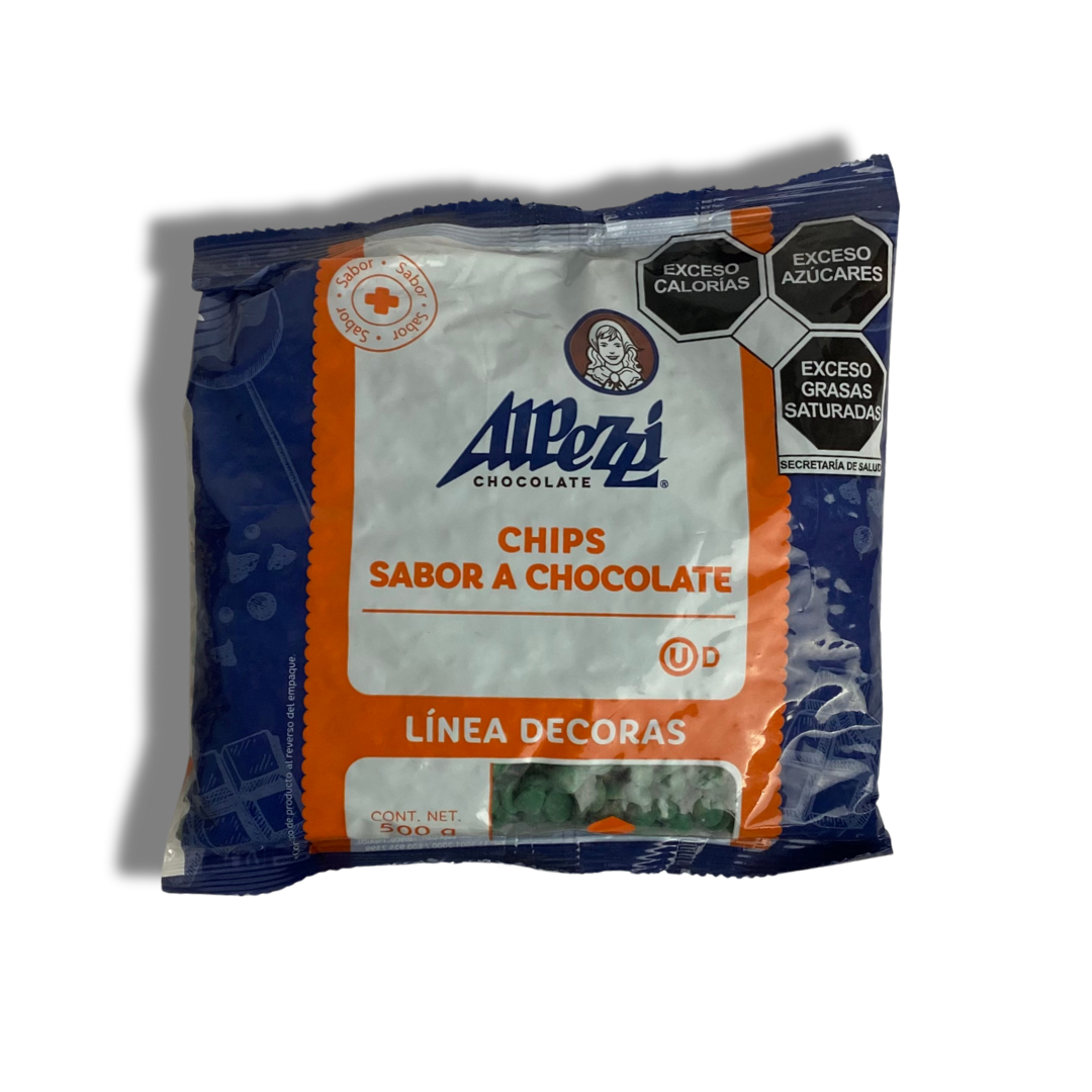 Choco Chips Alpezzi Verde 500g.