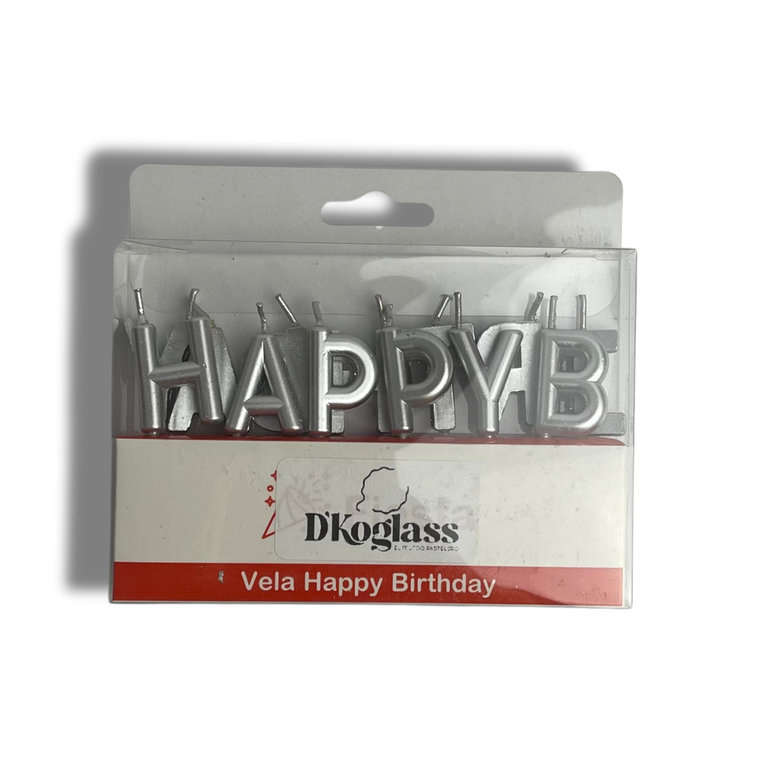 Velas Happy Birthday Plata