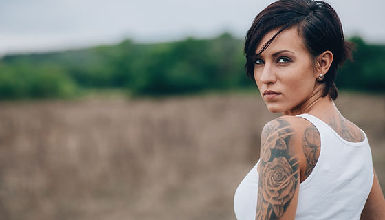 Woman with a Shoulder Tattoo