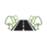 road with trees icon