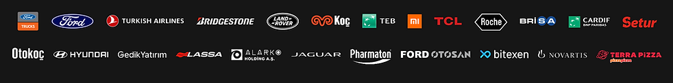 Ford Trucks, Ford, Turkish Airlines, Bridgestone, Land Rover, Koç, TEB, Xiaomi, TCL, Roche, Brisa, Otokoç, Hyundai, Gedik Yatırım, Lassa, Alarko, Pharmaton, Ford Otosan, Bitexen