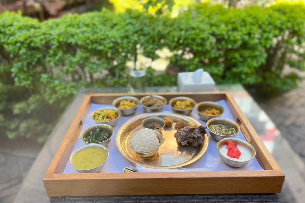 The Golden Thali, traditional Nepali Thali