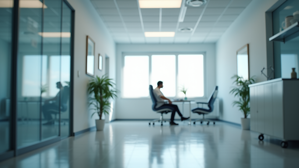 Eye-level view of orthopedic clinic consultation room