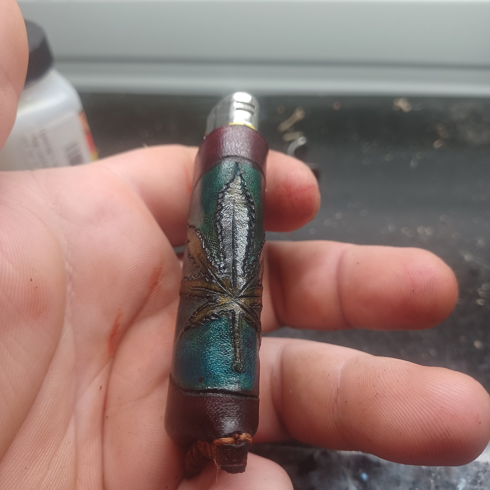 Thumbnail: 100 percent customizable leather Bic style lighter cover