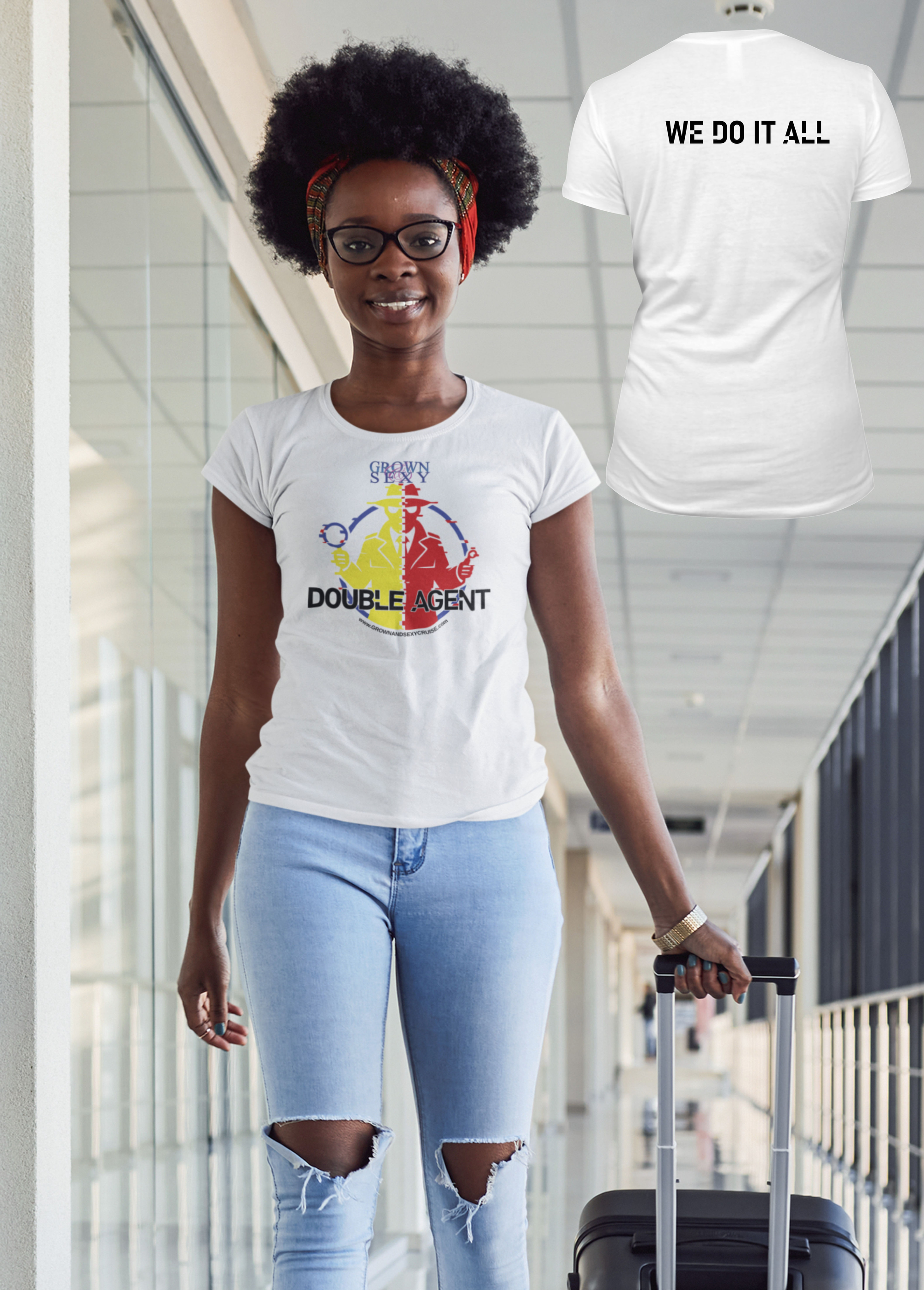 WOMANS BABY DOLL "DOUBLE AGENT"  T-SHIRT