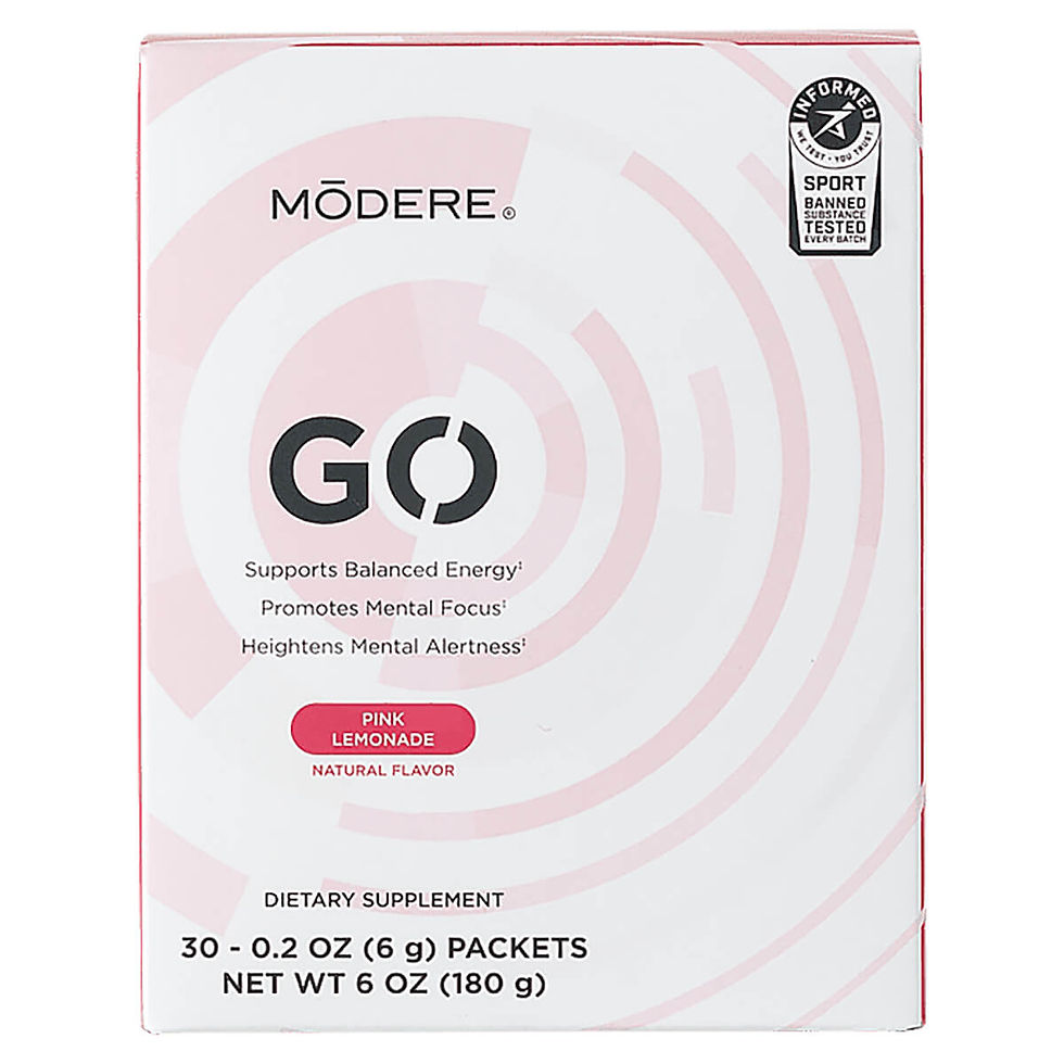 small box with Modere GO logo