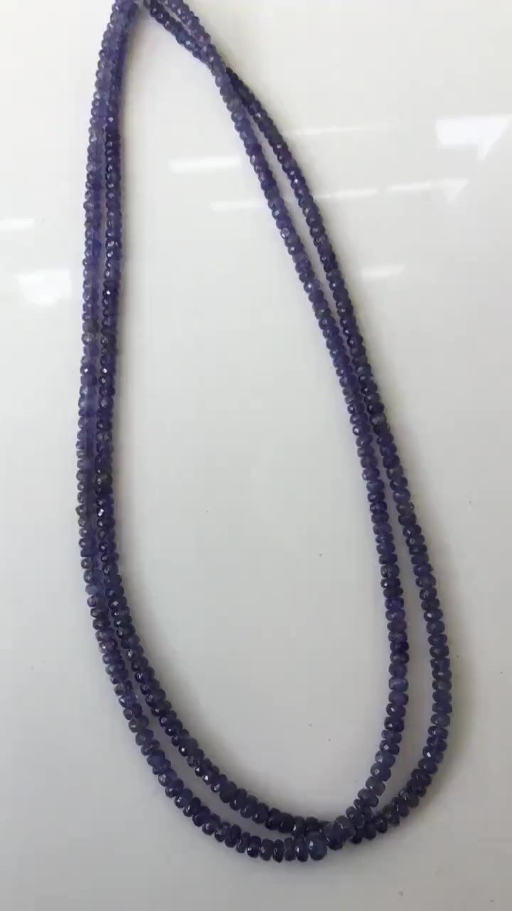 الصورة المصغرة: Tanzanite Faceted Beads Gemstone Necklace