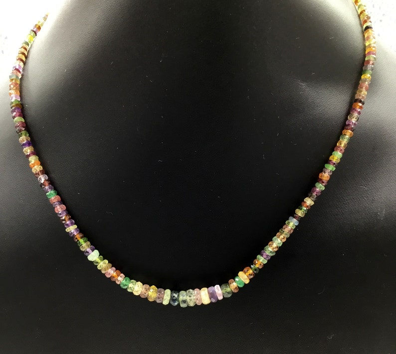 Miniatura: Natural Multi Tourmaline Faceted Beads Gemstone Necklace