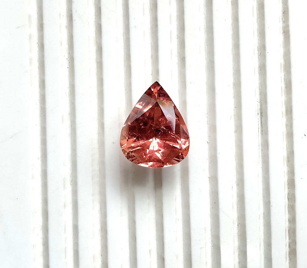 Miniaturbild: 15.71 Carats Pinkish Peach Tourmaline Pear Cutstone For Jewelry Natural Gemstone