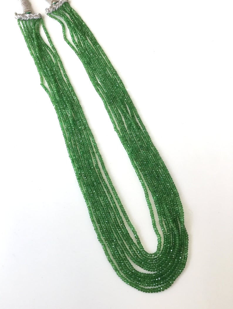 縮圖：Tsavorite Faceted Beads 8 Strands Necklace