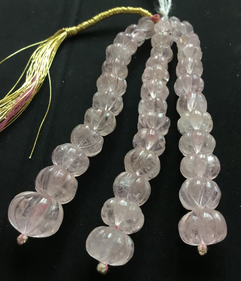 Thumbnail: Morganite Melon Beads Peach Watermelon Morganite Natural Gemstone
