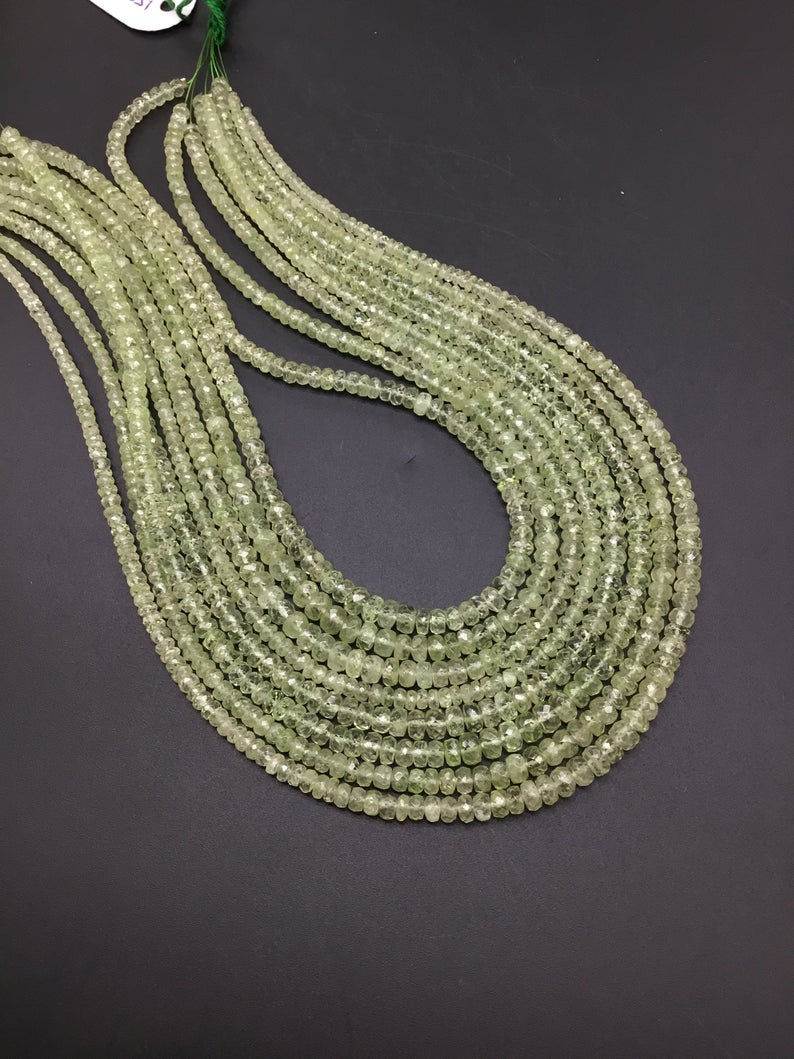 Tsavorite Beads Faceted Natural Gemstone beaded Necklace gems Tsavorite 16''