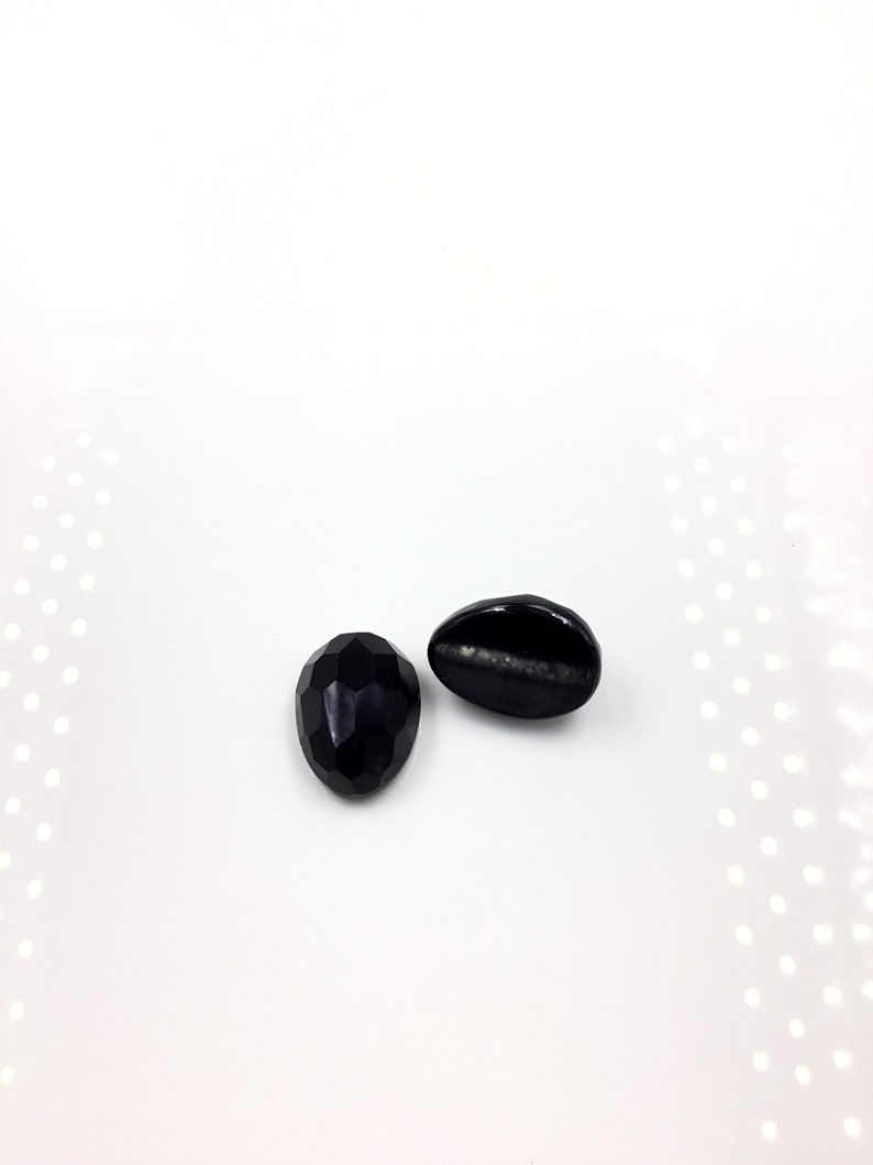 Thumbnail: Natural Fancy Black Spinel Cabochon Loose Gemstone For Jewelry