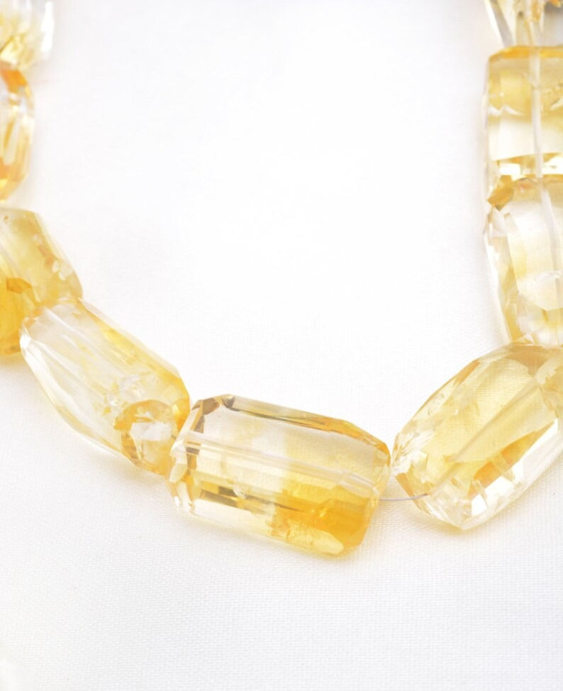 Miniaturbild: Natural Citrine Faceted Tumbles Gemstone Necklace, Gemstone For Jewelry