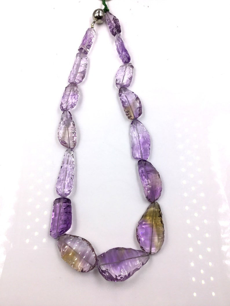 Miniatura: Natural Ametrine Concave Cut Tumbles Gemstone Necklace