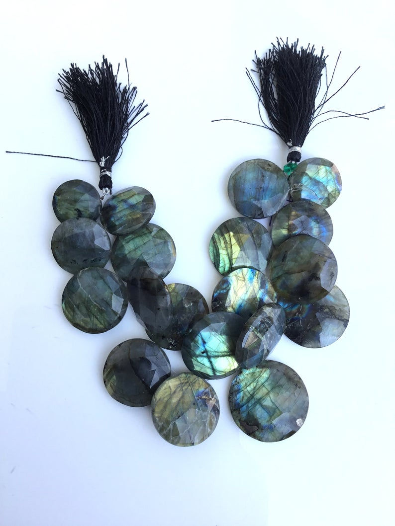 Thumbnail: Labradorite Faceted Round Natural Gemstones