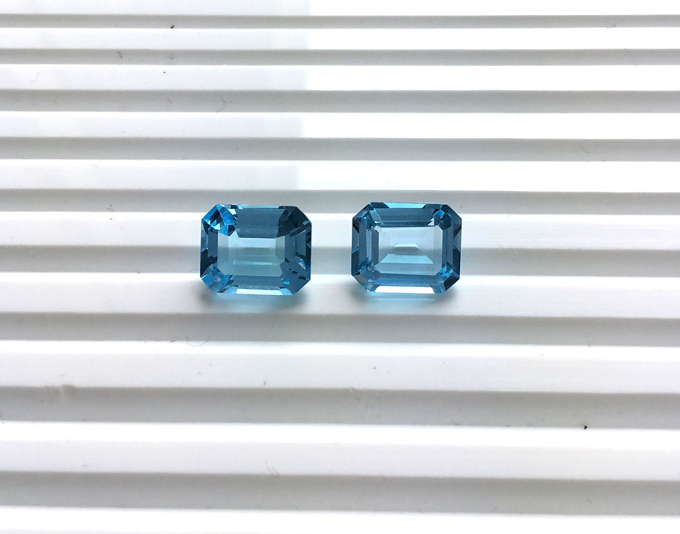 الصورة المصغرة: Blue Topaz Cut Topaz Baguette Shape Top quality Topaz Natural Blue Topaz Earring