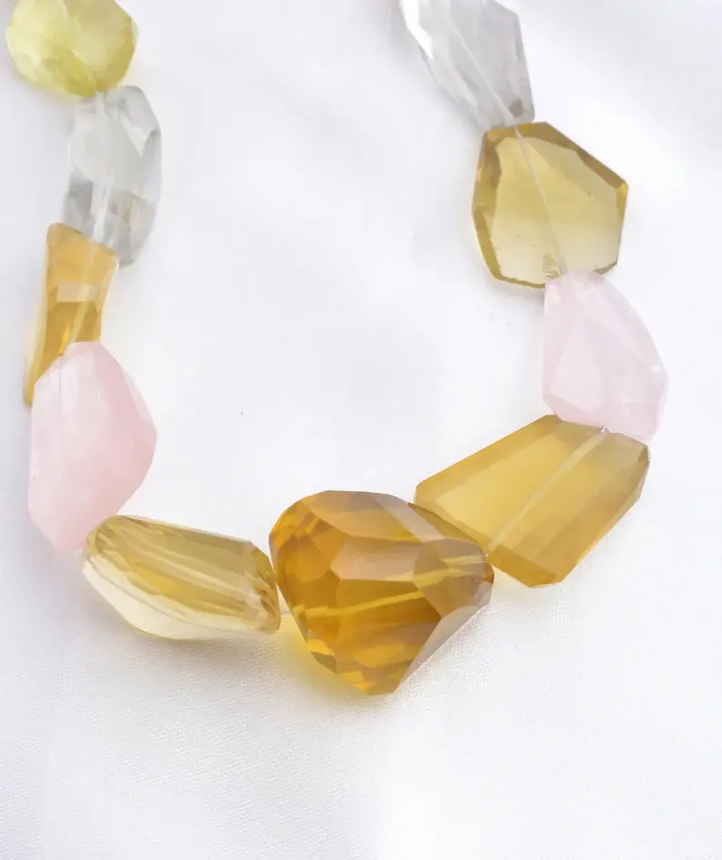 Miniaturbild: Mixed Gemstone Faceted Tumble Necklace l Natural 744.40 Carats Mixed Gems Beads